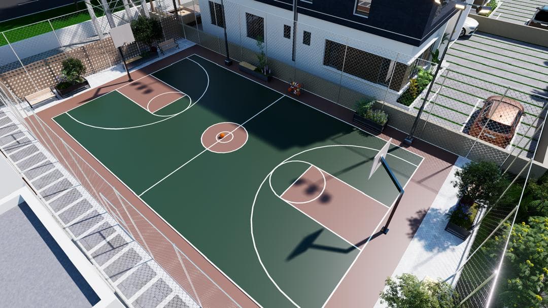 Multi-sport basketball court