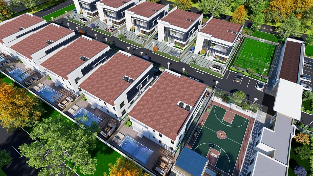 Aerial masterplan view