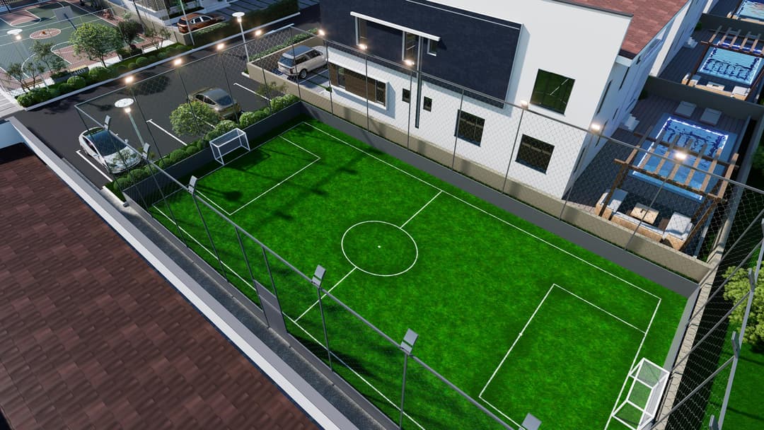 Professional soccer pitch